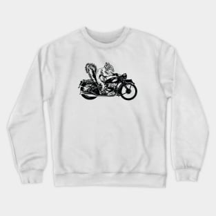 Squirrel Biker Design - For Squirrel Lovers Crewneck Sweatshirt